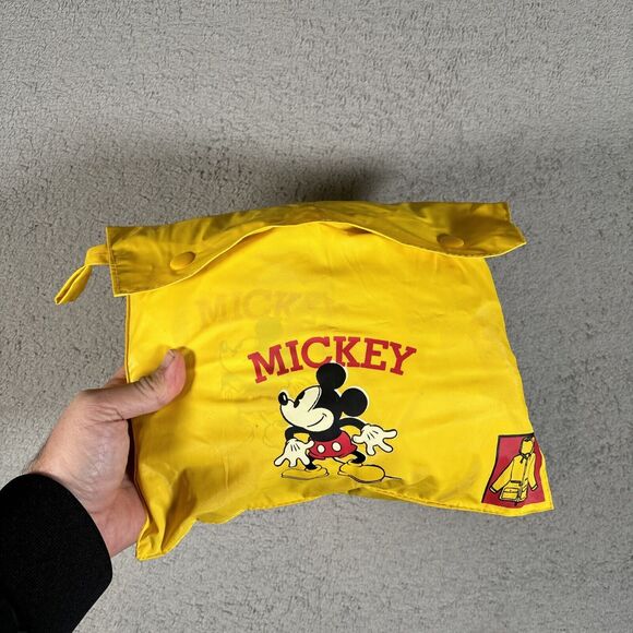 VNTG The Disney Catalog One Size Fits Most Yellow Rain Coat Packable MickeyMouse - Picture 14 of 14